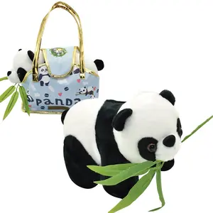 25CM Plush panda stuffed animal toys with hand-bag best christmas gift cute panda plush toy