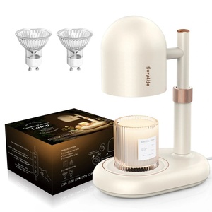 Quemador de Incienso Eléctrico Moderno con Luces LED, Lámpara de Mesa de Cristal con Aromaterapia Eléctrica de Color Crema Retro - Product Image 4