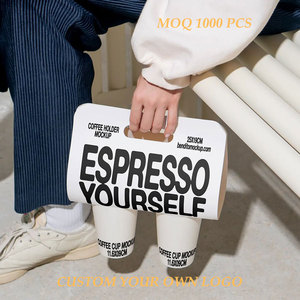 Portavasos de Papel Kraft Corrugado Personalizado para <span class=keywords><strong>2</strong></span>, 4 o 6 Bebidas, Portavasos para Llevar con Asa - Product Image 5