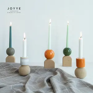 JOYYE-portavelas de cerámica decorativas para el hogar, portavelas de decoración clásica para Hotel y restaurante