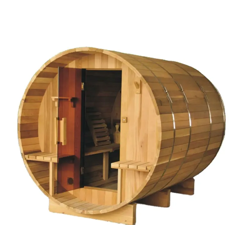 Sauna in legno per esterni piastrelle impermeabili moderne Solid 2-6 persone stufa riscaldatore ozono Sauna barile