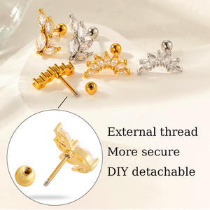 HENGSEN <span class=keywords><strong>Orecchini</strong></span> Piercing in Acciaio Inossidabile, 3 Colori: Argento, Oro Rosa, per Conch, Helix, Tragus, Daith - Product Image 4