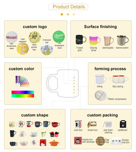 Tasse à logo personnalisé Tasse à café en céramique <span class=keywords><strong>de</strong></span> marque en porcelaine blanche à offrir Tasse en céramique avec logo - Product Image 3