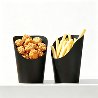 Gobelets à frites recyclables à emporter, personnalisables avec logo, en papier kraft incliné, jetables, pour charcuterie et frites