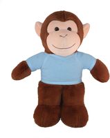 Peluche de Mono Flexible de 19 cm con Camiseta Personalizada, Regalo con Texto Personalizado, para Otras Ocasiones, Edades 5-7 (Naranja)