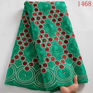 Dentelles <span class=keywords><strong>Suisse</strong></span> Voile en <span class=keywords><strong>Suisse</strong></span>, Tissus de Dentelles Nigérianes, Tissus de Dentelles Africaines de Haute Qualité, 5 Yards pour Robe de Mariée 1468 - Product Image 5