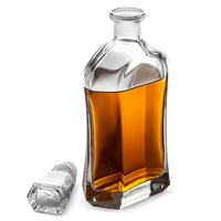 Carafe en verre à succès, bouchon géométrique hermétique, carafe à whisky, carafe à vin, carafe à bourbon, carafe à liqueur, bouteille à soda