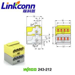   Boîtier de distribution Mirco 243-211, connecteurs de boîte de jonction PCB 2 broches, à raccordement rapide, séparables pour l'automatisation - Product Image 6