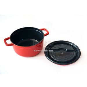 Casserole <span class=keywords><strong>en</strong></span> <span class=keywords><strong>fonte</strong></span> émaillée avec couvercle <span class=keywords><strong>en</strong></span> <span class=keywords><strong>fonte</strong></span> émaillée, Casserole de four néerlandais avec bec verseur - Product Image 4