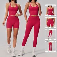 Ensemble de yoga 2 pièces pour femme, ultra doux, anti-transpiration, taille haute, vêtements de sport, leggings évasés, tenue de sport
