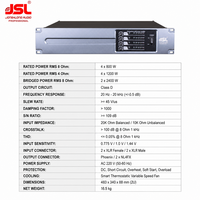 4 Kanal D Sınıfı Güç Amplifikatörü 4x800W 4x1200W 2x2400W 2U Profesyonel Ses Amplifikatörü Susturucu 1000 SNR 109dB Canlı Ses için
