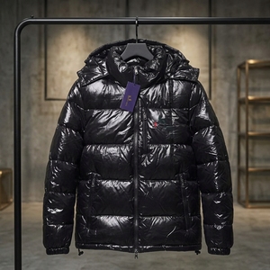 Giacca Puffer con Cappuccio Personalizzata Stile Lusso RLS, Nero Lucido, Calda e Imbottita per Uomo e Donna, per Attività all'Aperto - Product Image 3
