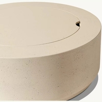 Table de foyer extérieure moderne en béton de taille personnalisée, vente chaude de l'usine, OEM ODM, chauffage de patio, feu de joie de jardin