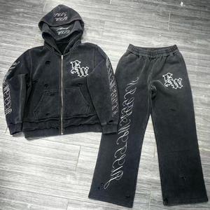 High Quality 500gsm Sweatsuits Heavyweight Unisex Men's Oversized Hoodies and Sweatpants Sets Custom Baggy <strong>Tracksuits</strong> for Men - Product Image 3