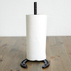 Support de serviettes en papier en métal rustique en forme de fer à cheval pour comptoir de cuisine, décoration de maison de style ferme et accessoire d'organisation de table - Product Image 1