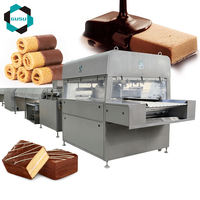 GUSU Automatische RVS Chocolade-omhullingsmachine Coatinglijn met Koeltunnel 220V/380V Aanpasbare Capaciteit