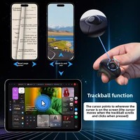 Mouse Trackball Cincin Jari Nirkabel Bluetooth 2.4G untuk Video Pendek/Pidato PPT/Layar Tampilan Dalam Kendaraan