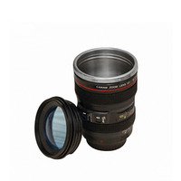 Nouveau créatif 400ml étanche double paroi vide thermos voiture gobelet tasse en acier inoxydable isolé voyage caméra lentille tasse à café