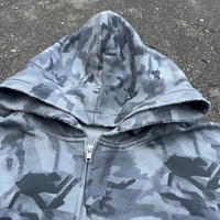 Veste à capuche zippée personnalisée effet vieilli, imprimée par sublimation, motif camouflage vintage Wooded Real Tree pour homme
