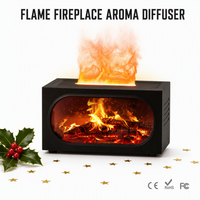 Diffuseur d'huiles essentielles à flamme simulée, lumière colorée, cheminée pour la maison, bureau, mini humidificateur ultrasonique, cadeau de Noël