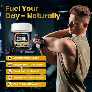 Gomitas de Shilajit del Himalaya Puro, 3000 mg, Sin Azúcar, con Ashwagandha y Aceite de Semilla Negra para Hombres y Mujeres, Energía, Libido, Vitalidad y Función Cerebral - Product Image 3