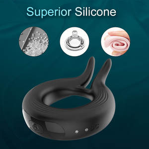 Fernbedienung Vibrator Cockring Vibrierende Doppel-Penis ringe Männliche Verzögerung Ejakulation Adult Toys Stimulators Sexspielzeug für Männer - Product Image 4