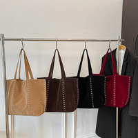 YYU Tas Tote Dekoratif Ukuran Besar dengan Desain Baru, Kain Tahan Air, Dilengkapi Kancing Magnetik, Gaya Retro Fashion.
