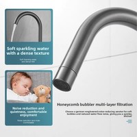 Robinet de cuisine en acier inoxydable avec commande de type clé, design anti-éclaboussures, cartouche céramique, à poser sur plan pour évier de légumes, eau chaude/froide