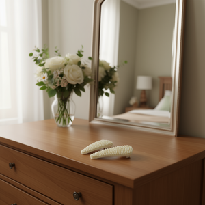 Barrettes à cheveux Linda en fausses perles 7 cm, élégantes, avec nœud, accessoire pour cheveux pour femmes, usage quotidien - Product Image 2