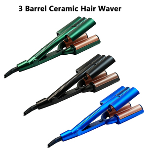 3 Barrel <b>Iron</b> Hair Waver Digital 100-200c 90W Dual Voltage Crimper Heat Settings Tailor Your Styling Experience With A - Product Image 1
