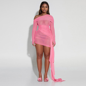 2024 mùa xuân mùa hè bộ sưu tập của phụ nữ sexy gấp Maxi Dress với mới Một mảnh cổ áo thiết kế chống tĩnh tính năng - Product Image 2