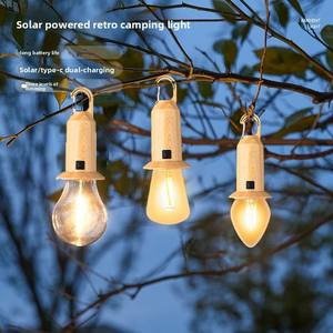 Lámpara <span class=keywords><strong>Solar</strong></span> Multifuncional para Camping con Filamento de Tungsteno, Portátil, Recargable, Impermeable y de Larga Duración - Product Image 1