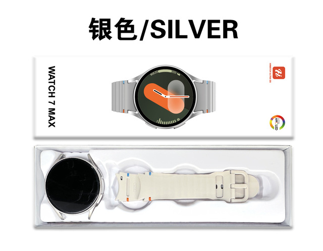 Watch7 Max AMOLED Smartwatch for Calling Heart Rate Blood Oxygen Sleep Monitoring Message Reminder Sports Silicone IOS Titanium