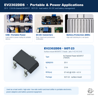 Transistor MOSFET à canal N 20V 2.9A SOT-23, niveau logique, faible RDS(on) 57 mΩ, convertisseur DC-DC, commande de moteur, équivalent SI2302DDS