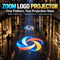 Projecteur Gobo Zoom 300W/400W avec Taille de Logo Réglable Indépendamment, Rotatif, 4 Gobos, Lumière Publicitaire pour Espaces Commerciaux Intérieurs