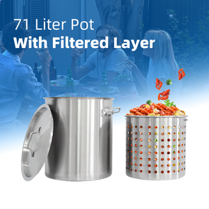 Olla de cocina antiadherente comercial Acero inoxidable Olla de sopa circular de <span class=keywords><strong>50</strong></span> <span class=keywords><strong>litros</strong></span> con capa filtrada - Product Image 2