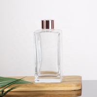 250ml vide clair Rectangle carré Reed diffuseur verre arôme bouteilles verre de luxe
