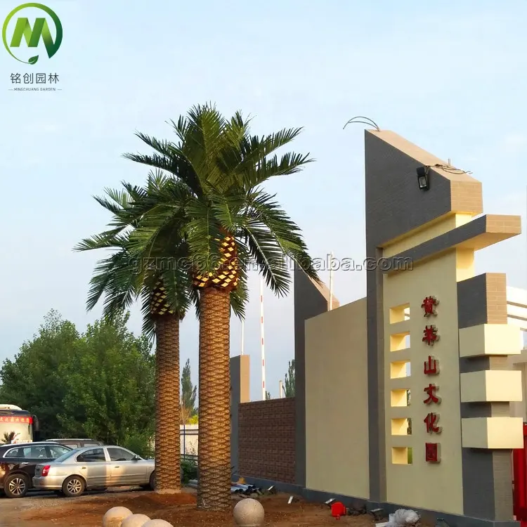 Customize Outdoor UV Resistant Fiberglass Artificial Coconut Trees Large Artificial Date Palm Tree for Decoration