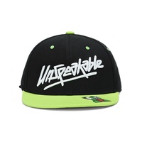 Nueva gorra snapback de 6 paneles con visera plana, impermeable, con bordado, estilo hip hop, de dos tonos.