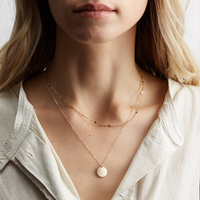 Collier chaîne minimaliste en acier inoxydable 316L plaqué or 14 carats, chaîne classique simple plaquée or pour mariages et cadeaux