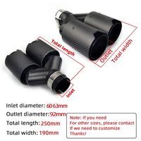 Kit d'amélioration DEX pour embout d'échappement en fibre de carbone forgée à 4 sorties noir, compatible BMW G20 G21 G23 G42 M240 M340 M440