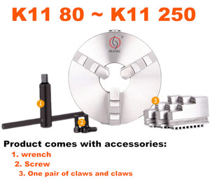 K11 3-hàm máy tiện Chuck 200mm Hướng dẫn sử dụng tự định tâm 3 hàm máy tiện công cụ phụ kiện - Product Image 4