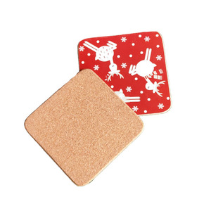 Posavasos de Madera de Corcho para Café y Té con Impresión de Logotipo Personalizado para Mesa de Navidad, Diseño Bonito en MDF - Product Image 1