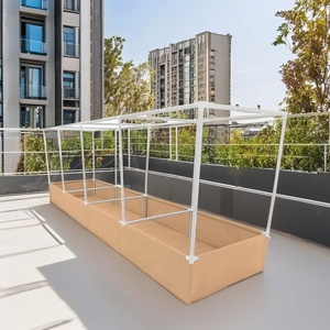 3x3ft 4x4ft 4x8ft Rectangulaire <span class=keywords><strong>Bonsai</strong></span> Plantation Tan Couleur Feutre Serre Lits De Culture Avec Cadre De Tuyau En Plastique Pour Utilisation Au Sol - Product Image 3