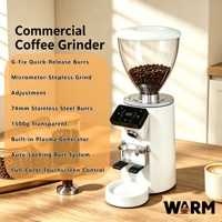 Molinillo de Café Eléctrico Comercial WARM con Muelas Planas de 74 mm, Dosificador para Espresso y Cafeterías