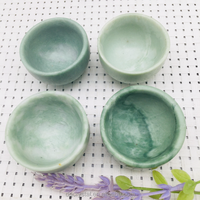 Bol en jade vert naturel sculpté à la main, forme ronde, artisanat en cristal, bols en jade blanc pour cadeau, prix d'usine