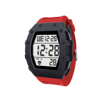 Montre numérique électronique noire avec affichage lumineux et fonction d'alarme pour étudiants