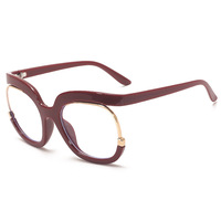 Montures de lunettes unisexe anti-lumière bleue, style hibou, semi-cerclées, surdimensionnées, transfrontalières, nouvelle collection 2025, style européen et américain