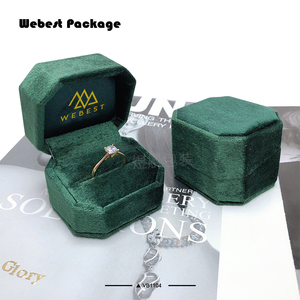 Webest Package classical model soft velvet suede diamond ring pendant box with logo