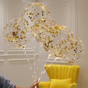 Balões LED Brilhantes de 18 Polegadas com Confete para Decoração de Festas - Atacado - Product Image 2